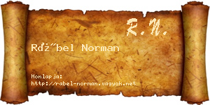 Rábel Norman névjegykártya